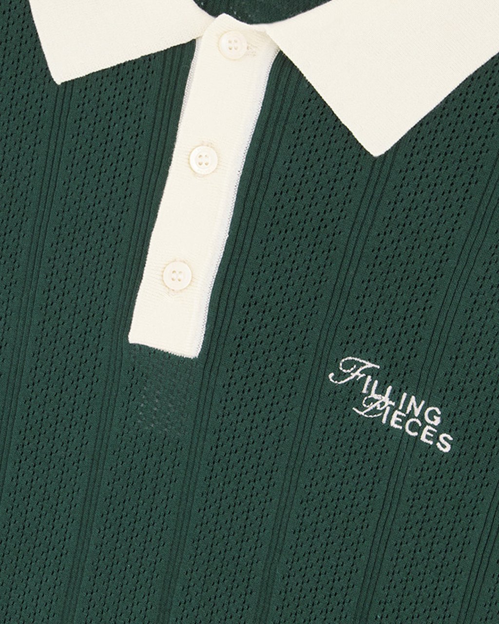 Filling Pieces Knit Polo Green Groen