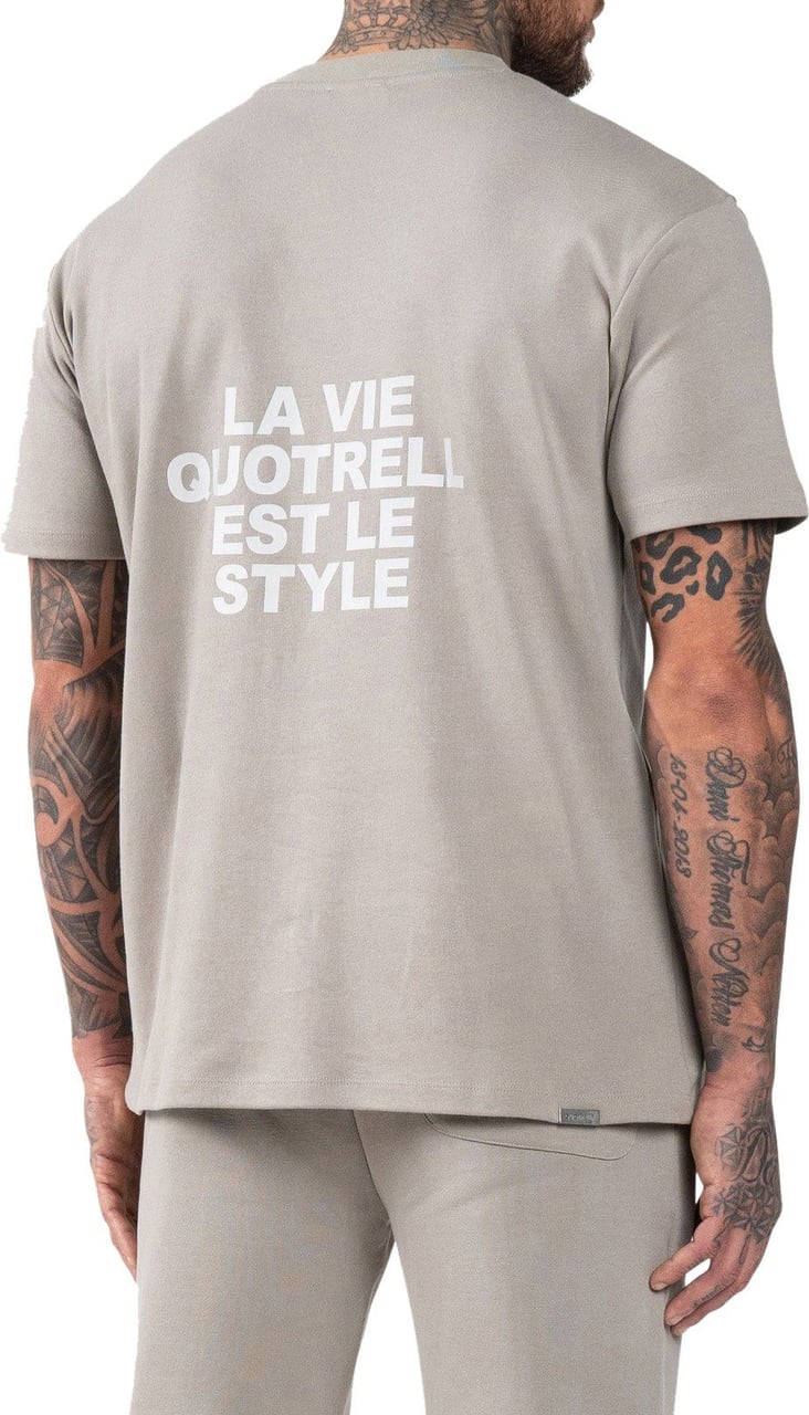 Quotrell La Vie T-shirt | Concrete/cement Grijs