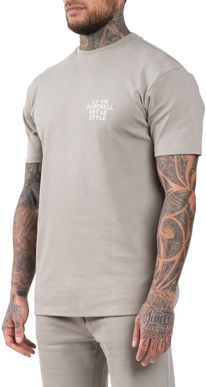 Quotrell La Vie T-shirt | Concrete/cement Grijs