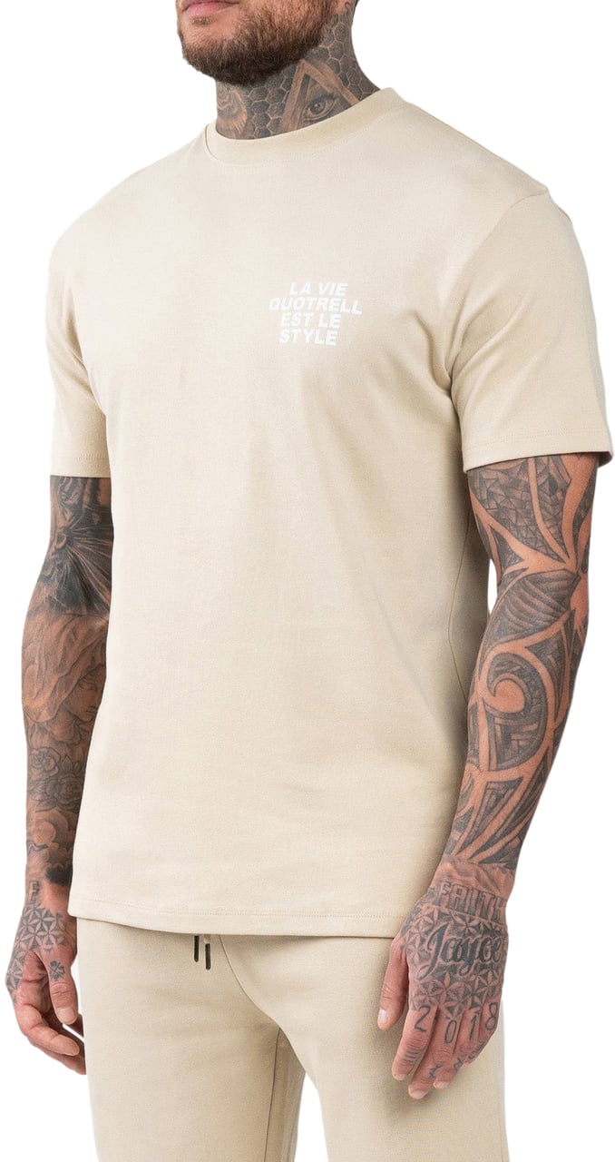 Quotrell La Vie T-shirt | Oat/off White Wit