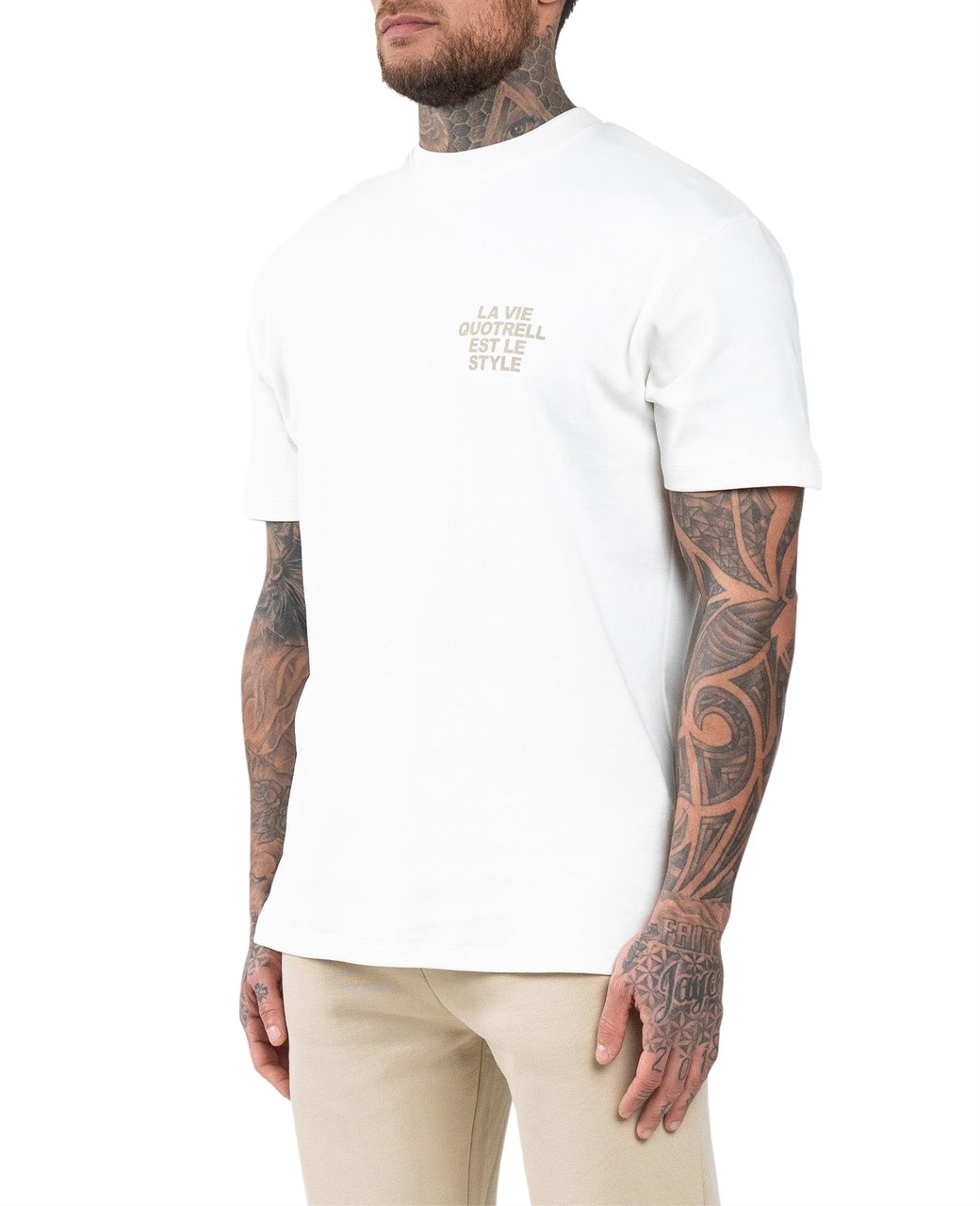 Quotrell La Vie T-shirt | Off White/oat Wit