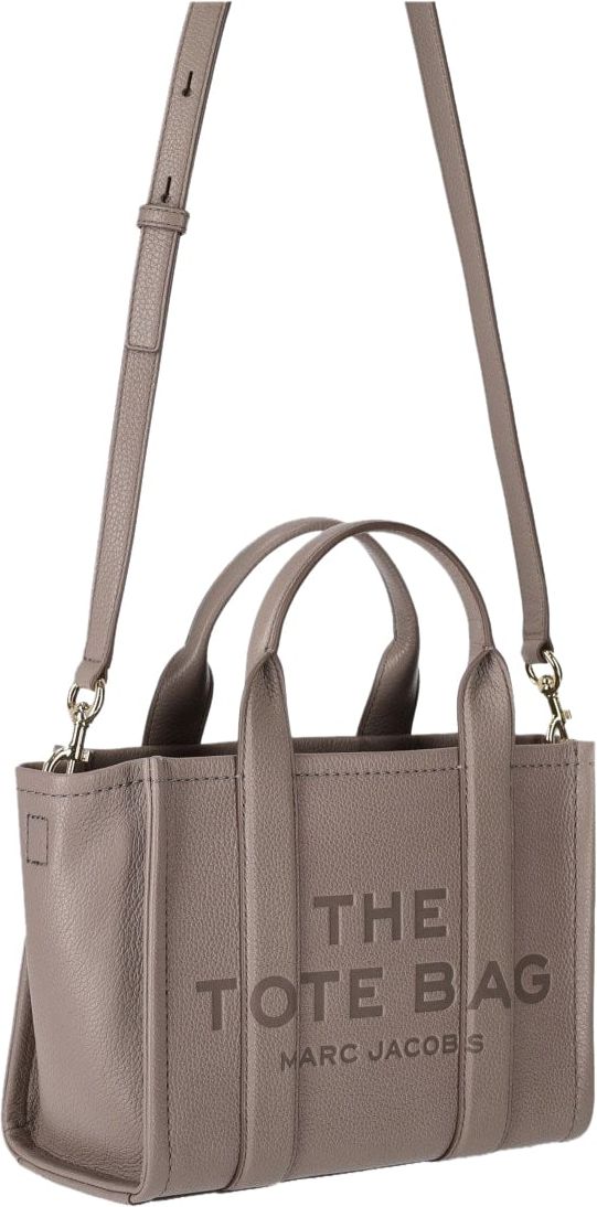 Marc Jacobs The Leather Small Tote Cement Handbag Gray Grijs