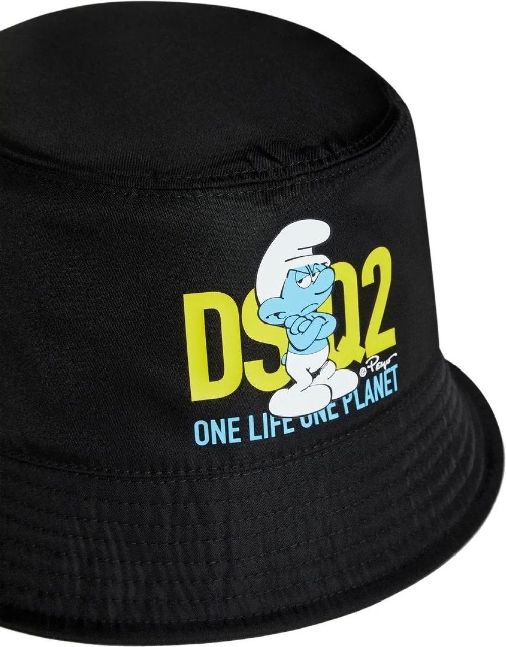 Dsquared2 Grouchy Smurfs Logo Bucket Hat Zwart