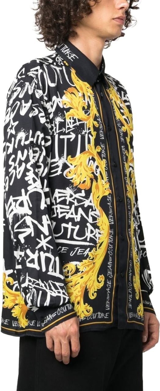 Versace Jeans Couture Graffiti Couture Print Shirt Zwart