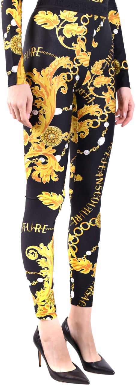 Versace Jeans Couture Chain Print Leggings Zwart