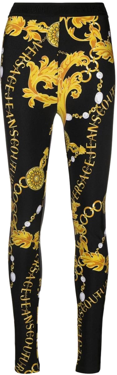 Versace Jeans Couture Chain Print Leggings Zwart