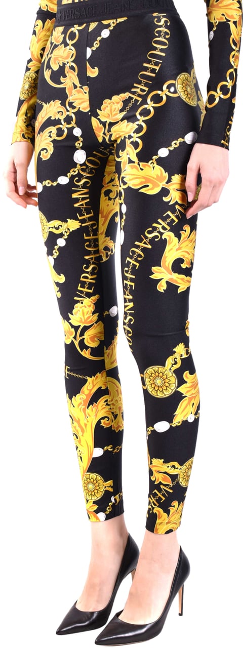 Versace Jeans Couture Chain Print Leggings Zwart