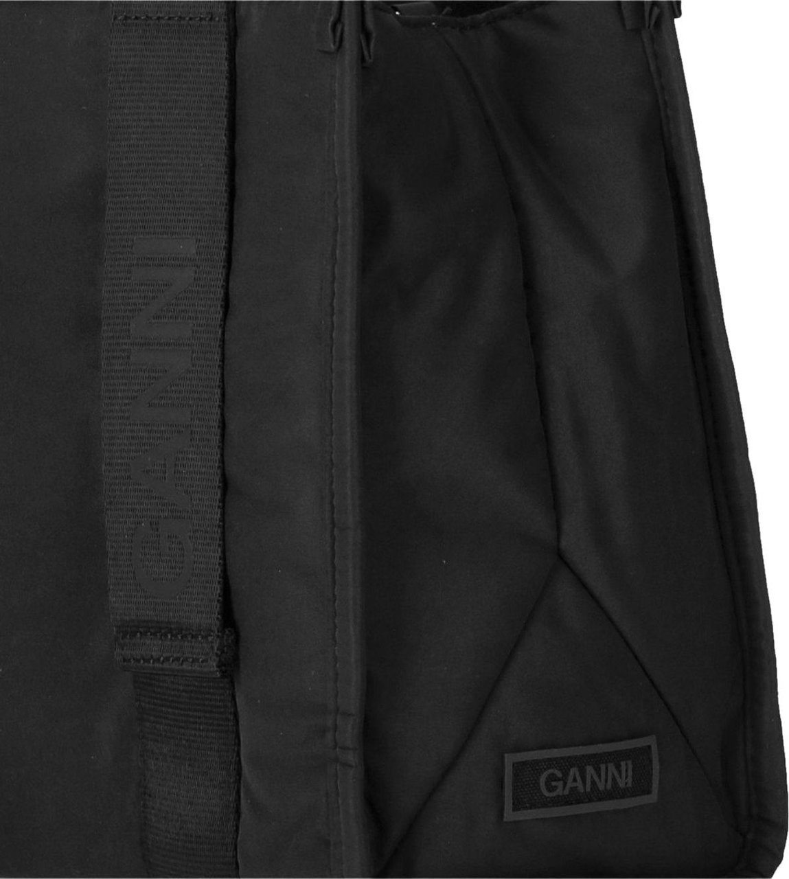 Ganni Drawstring Tote Bag Zwart