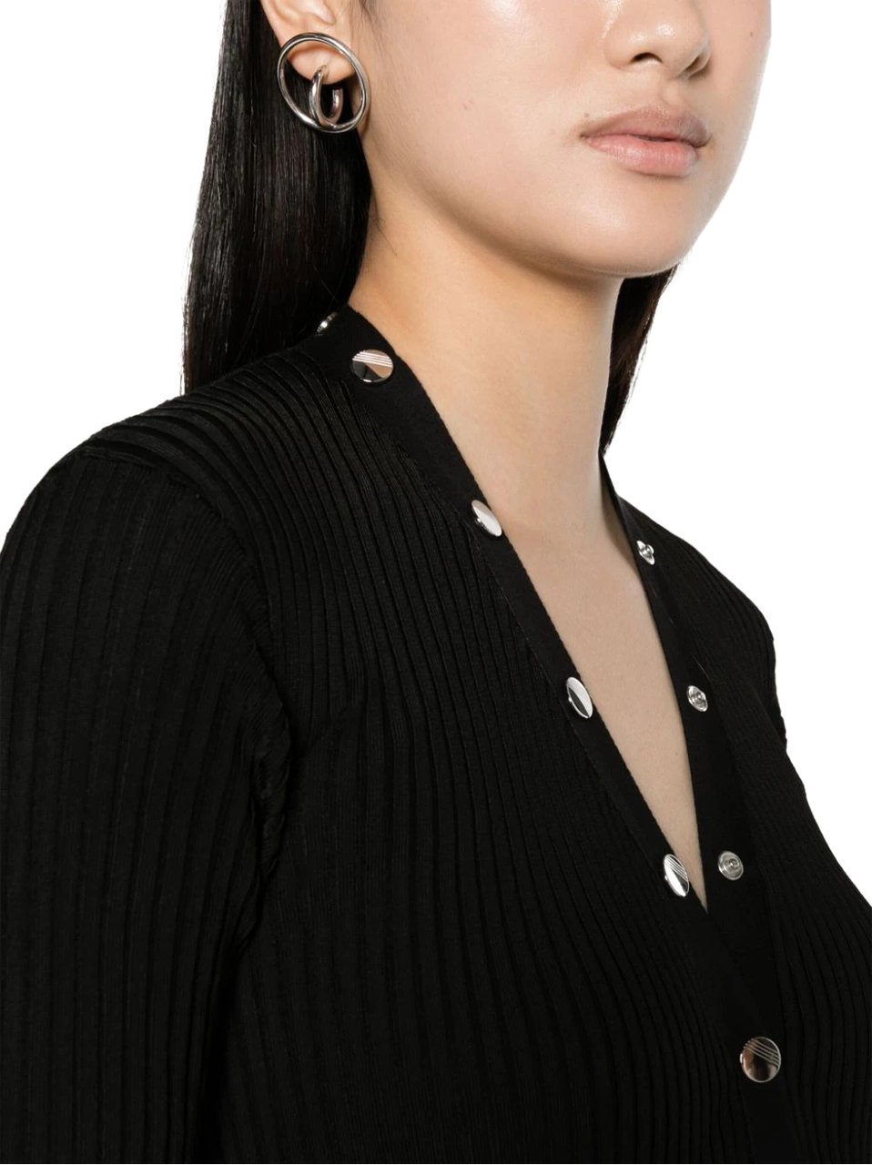 The Attico cardigan black Zwart