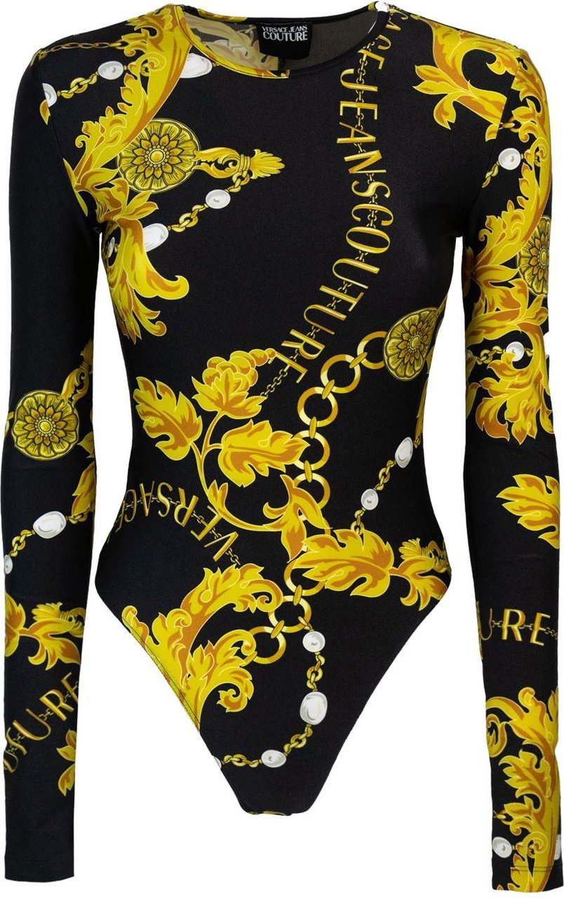 Versace Jeans Couture Chain Couture Long-Sleeved Body Zwart