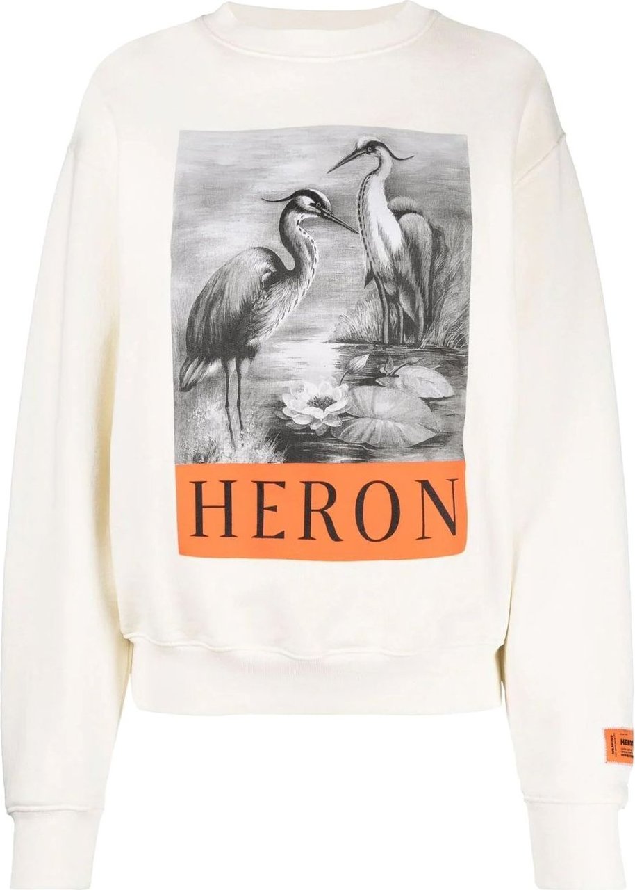 Heron Preston Bw Heron Logo Crewneck Sweatshirt Wit