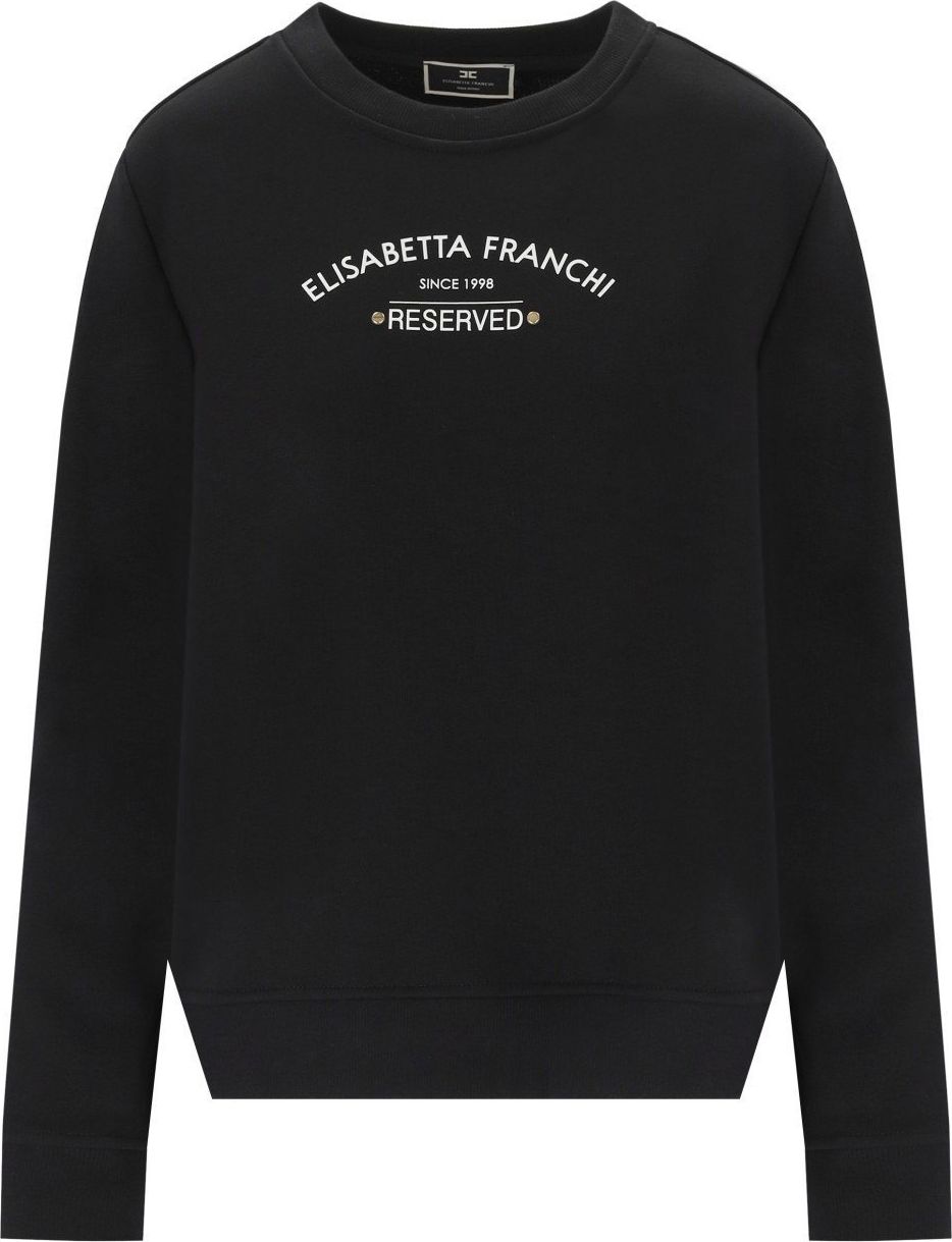 Elisabetta Franchi Black Sweatshirt With Logo Black Zwart