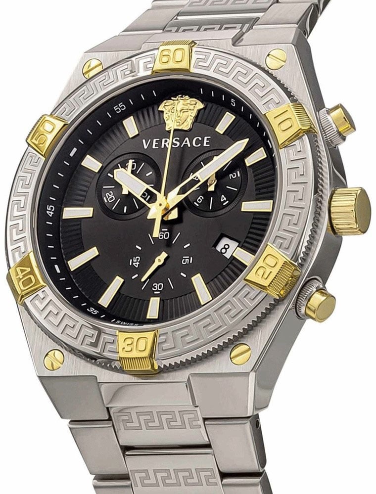 Versace VESO01123 Sporty Greca horloge 46 mm Zwart