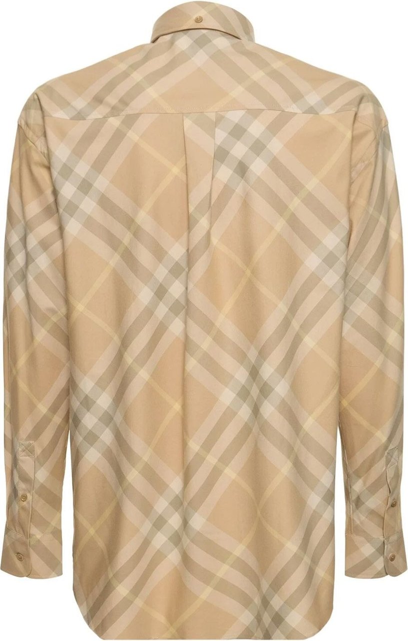 Burberry Check cotton shirt. This product contains organic cotton Beige