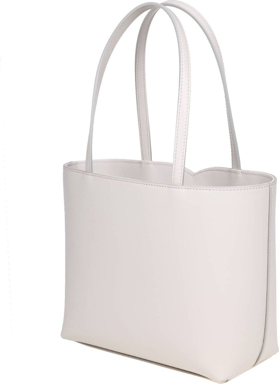 Dolce & Gabbana Dolce e gabbana small shopping with dg logo in ivory color Neutraal