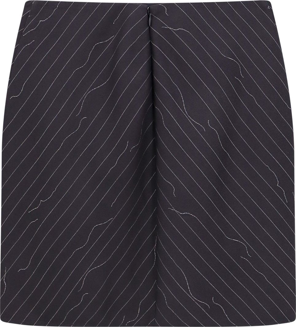 OFF-WHITE Wool blend skirt with revisited pinstriped motif Grijs