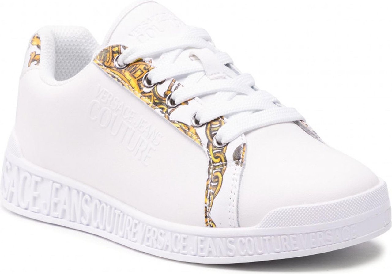 Versace Jeans Couture Versace Jeans Couture Logo Leather Sneakers Wit