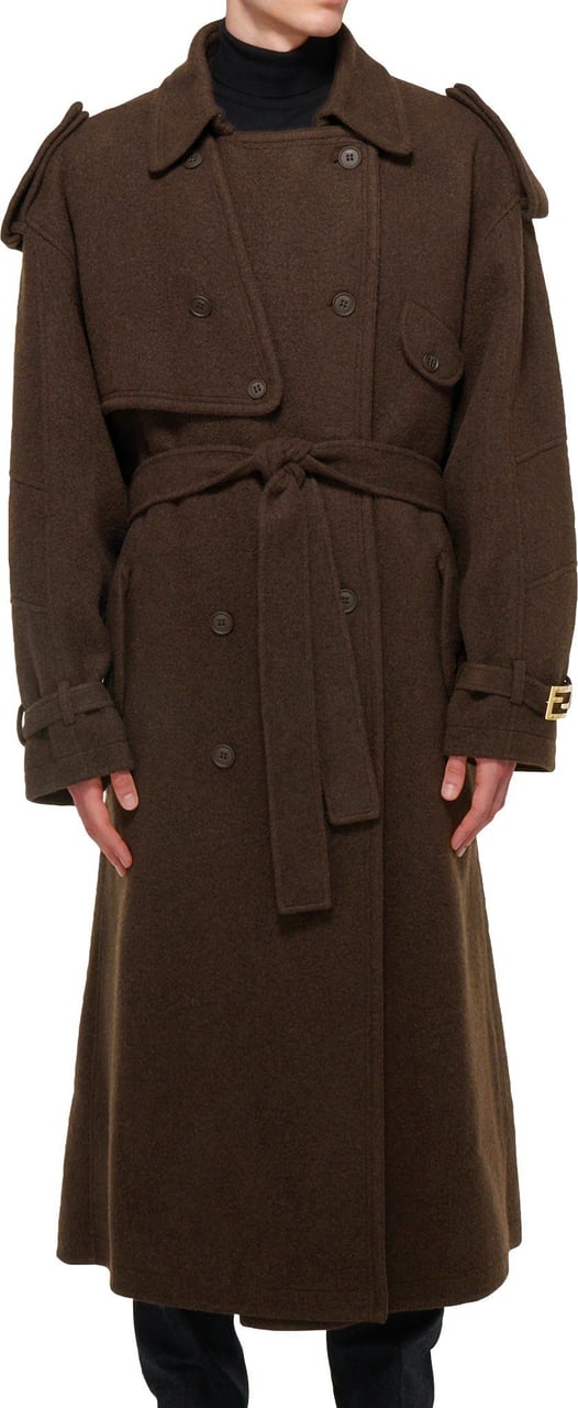Fendi Fendi Cashmere Coat Bruin