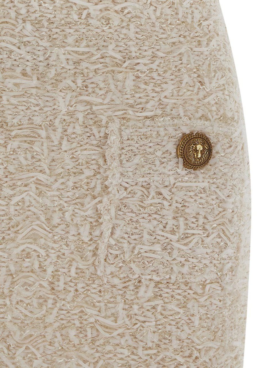 Balmain Tweed Mini Skirt Beige
