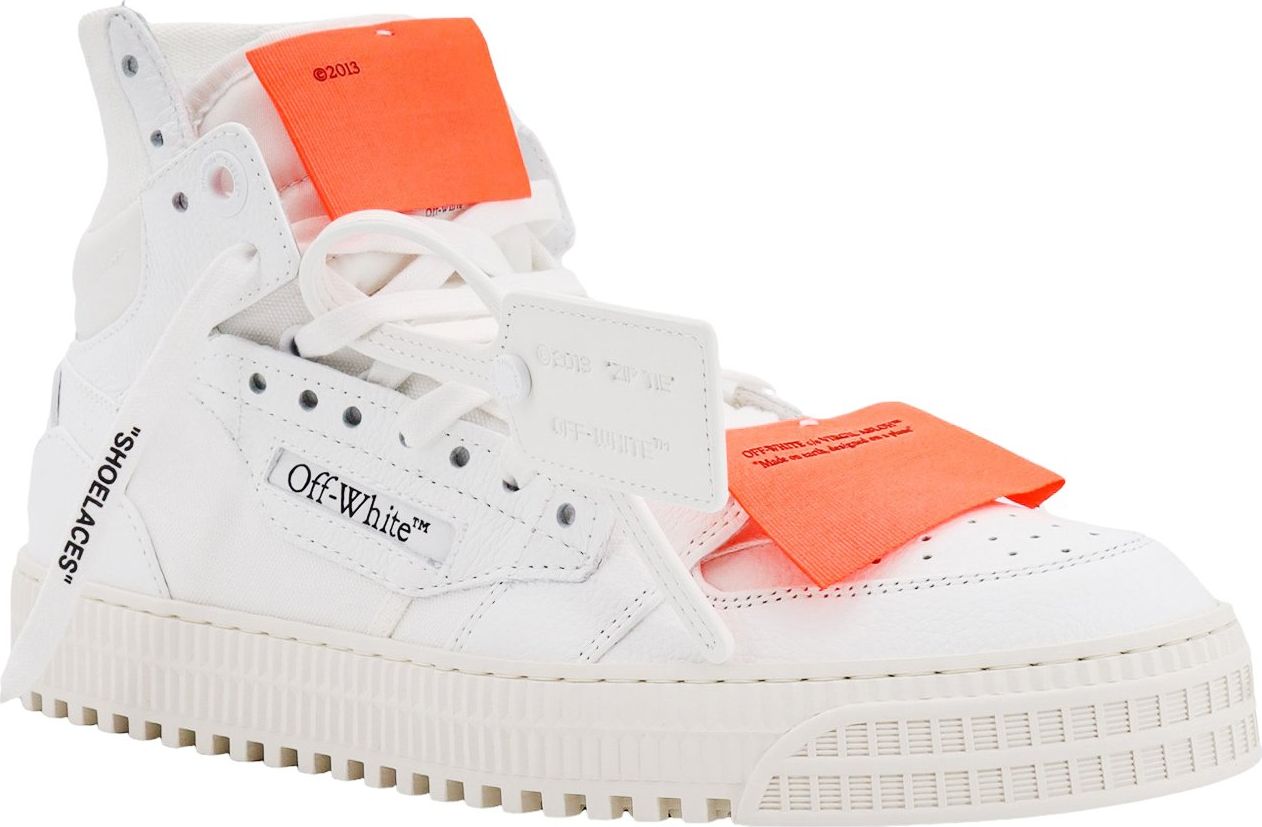 OFF-WHITE Leather and canvas sneakers with iconic Zip Tie Wit