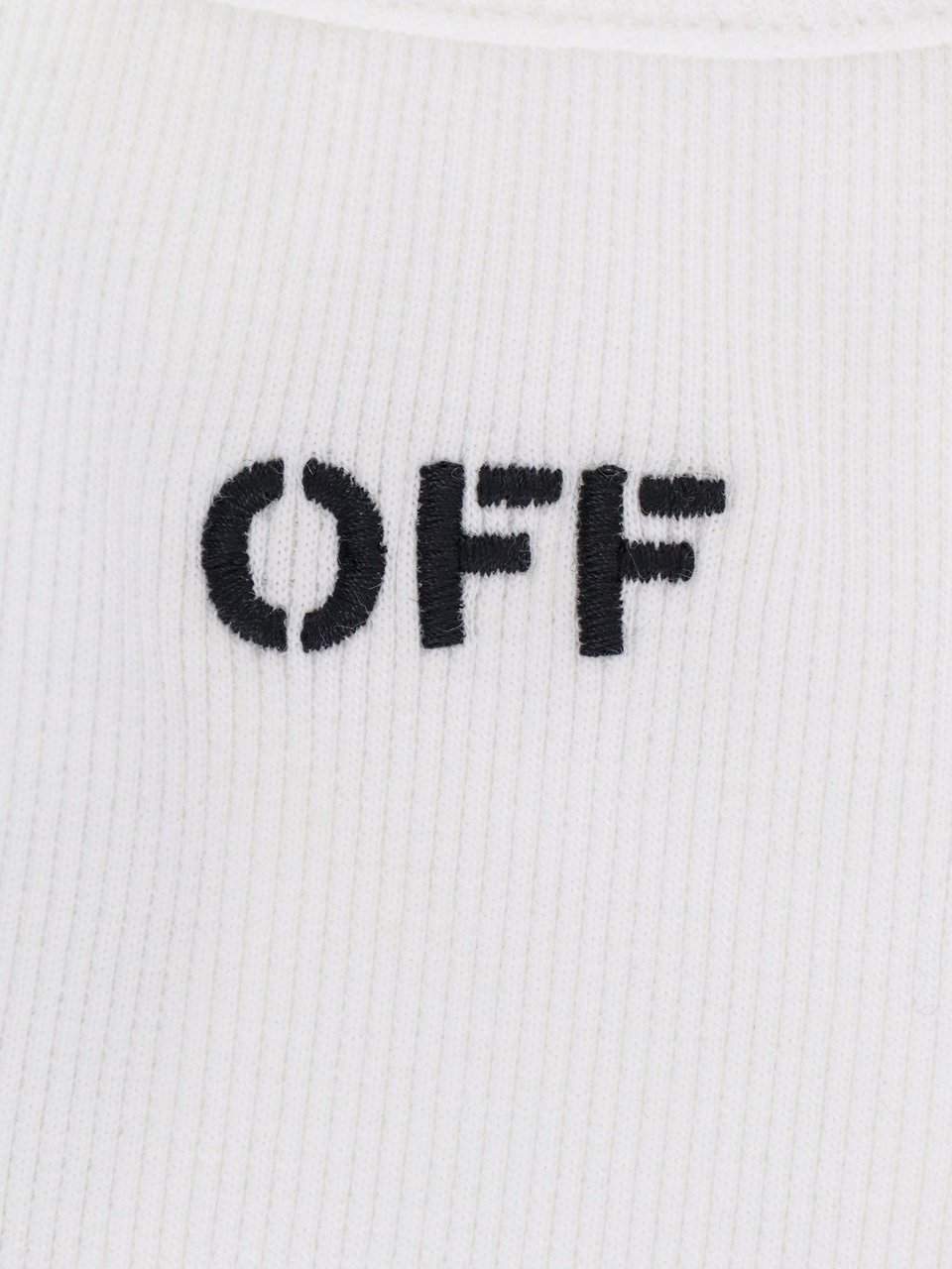 OFF-WHITE Ribbed cotton top Wit