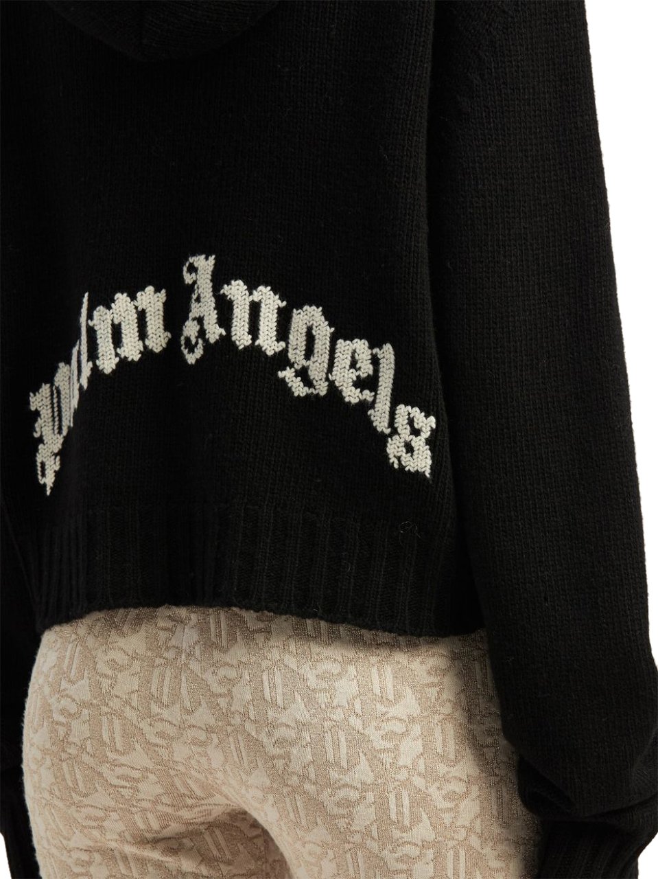Palm Angels Palm Angels Black wool blend sweatshirt Zwart