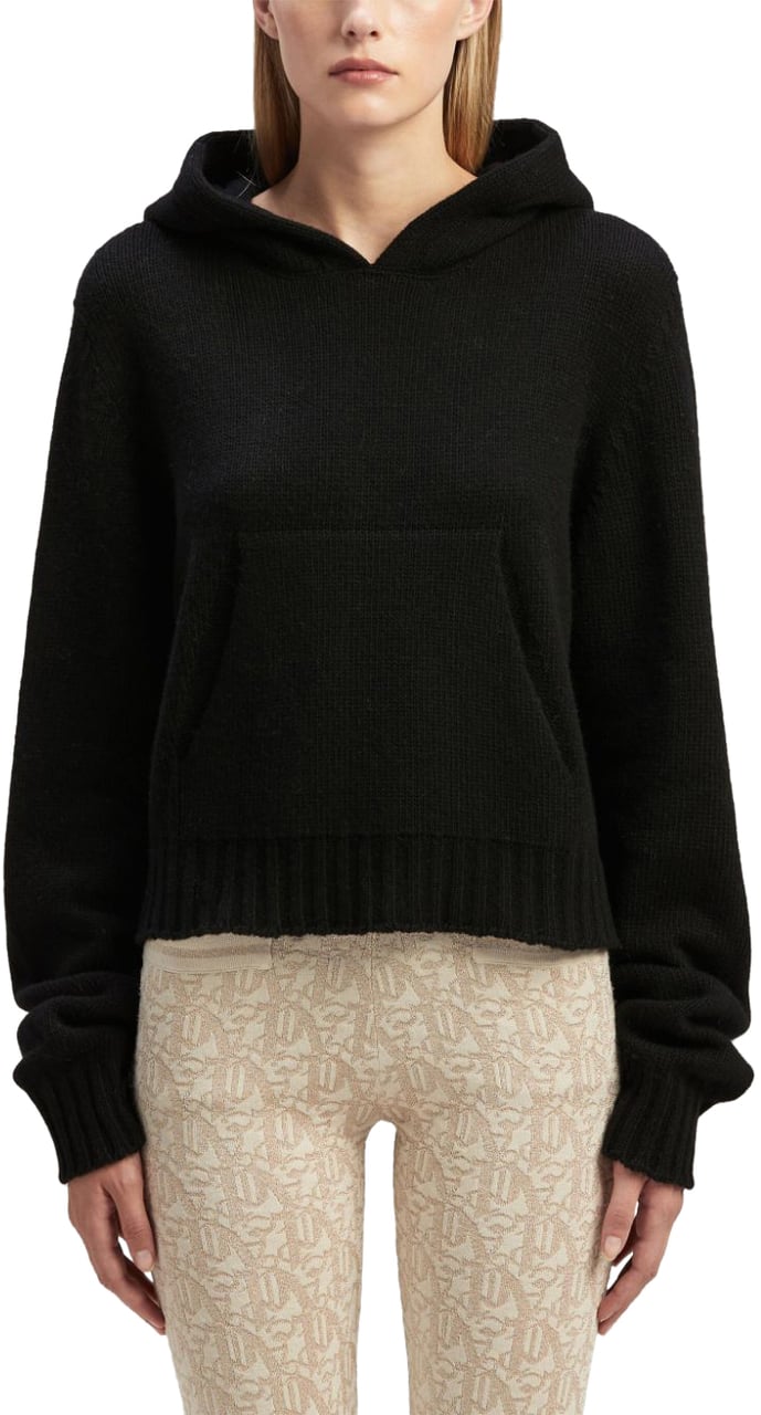 Palm Angels Palm Angels Black wool blend sweatshirt Zwart