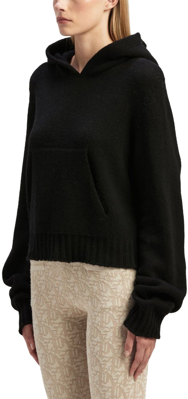 Palm Angels Palm Angels Black wool blend sweatshirt Zwart