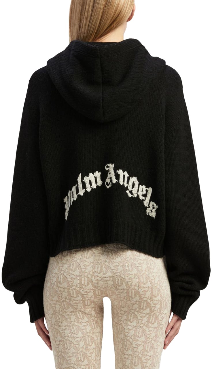 Palm Angels Palm Angels Black wool blend sweatshirt Zwart