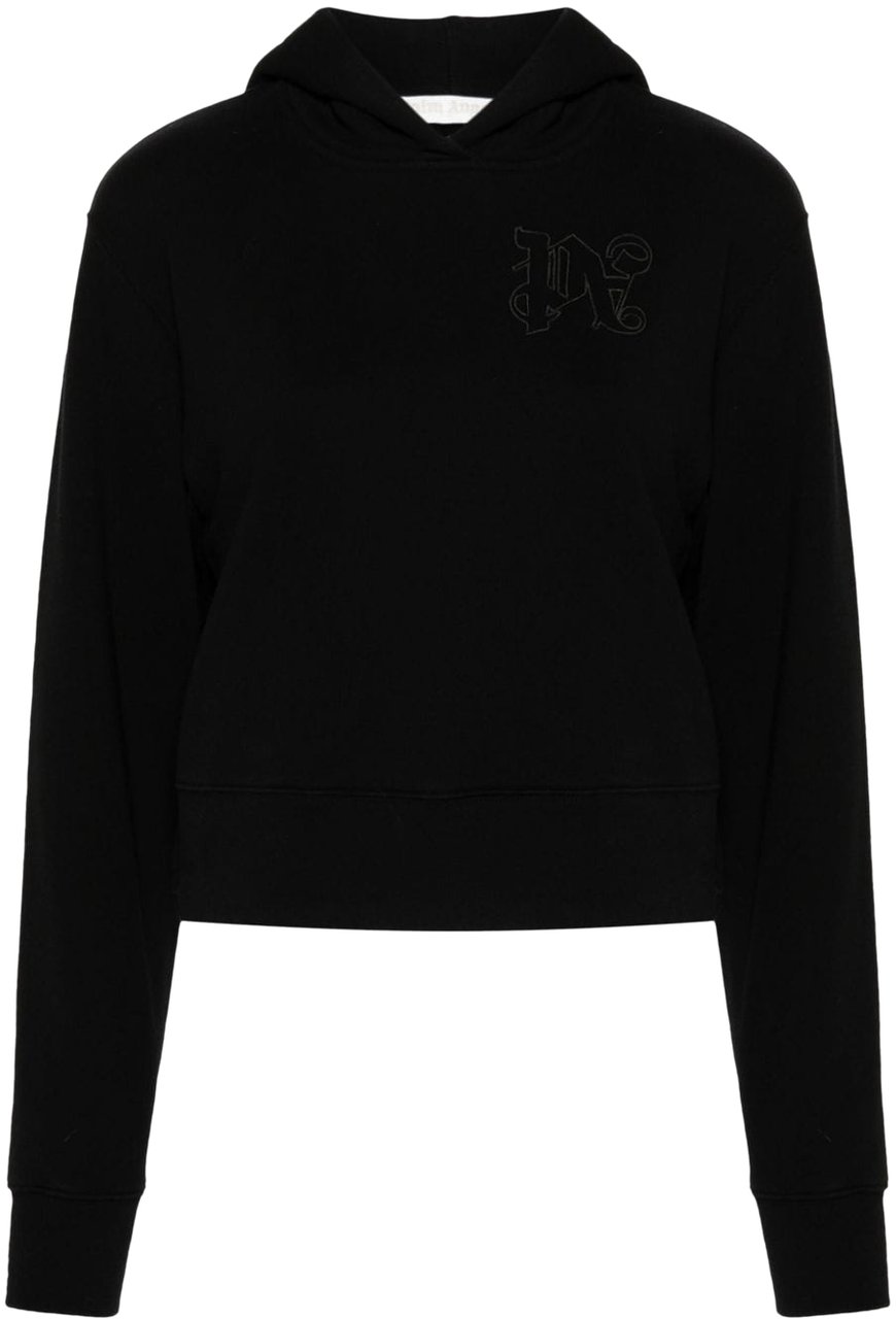 Palm Angels Palm Angels Black stretch cotton sweatshirt Zwart