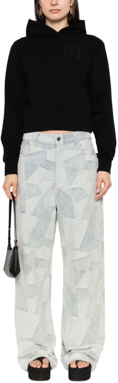 Palm Angels Palm Angels Black stretch cotton sweatshirt Zwart