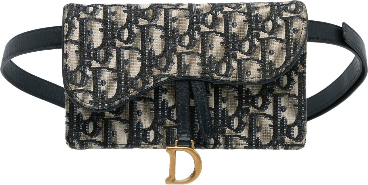Dior Dior Oblique Saddle Belt Bag Blauw