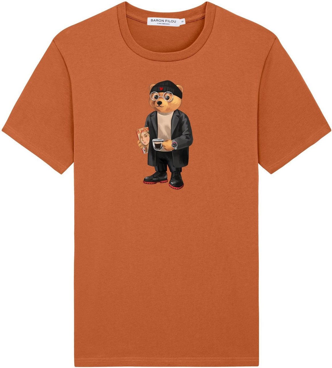 Baron Filou FW23 Organic T-Shirt Filou LV., pumpkin spice Oranje
