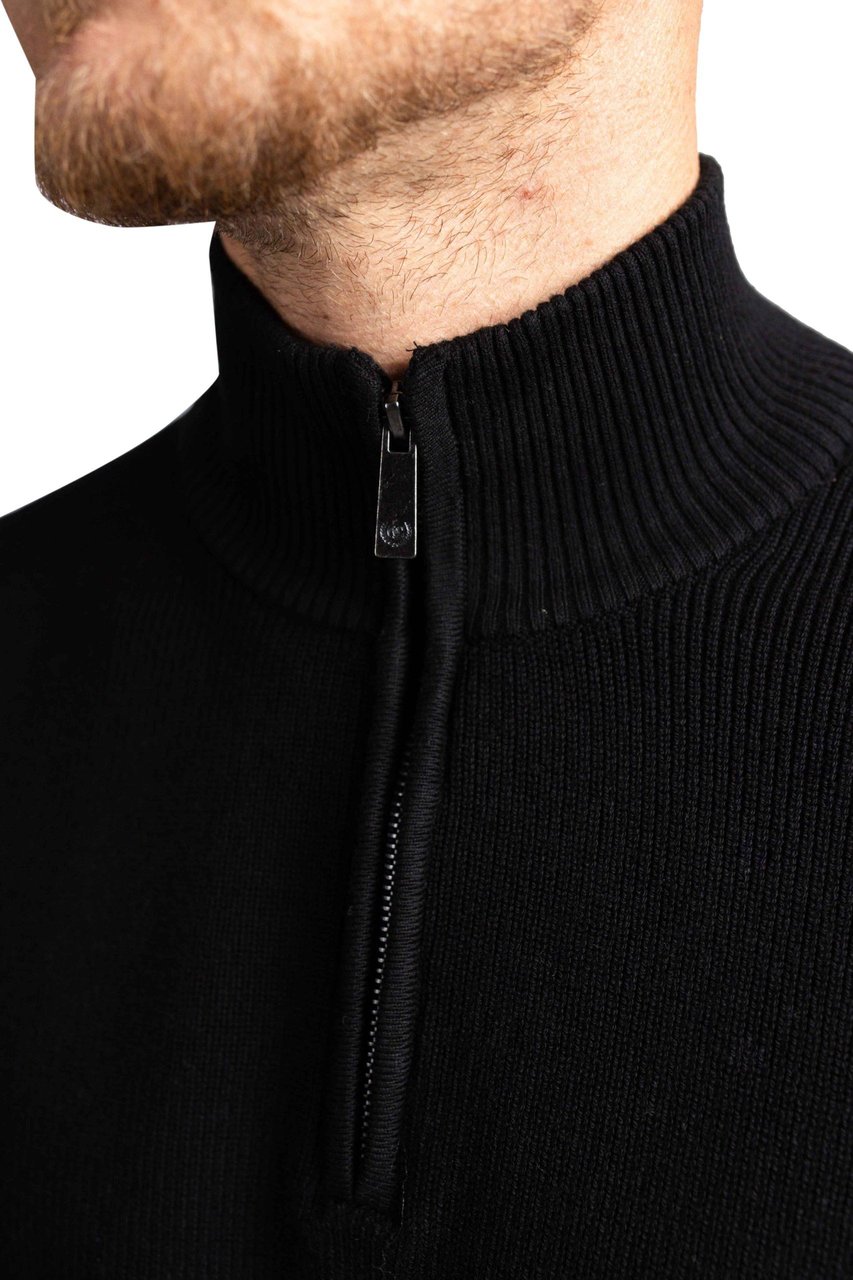 Quotrell Quotrell Couture - D'azur Knitted Halfzip | Black Zwart