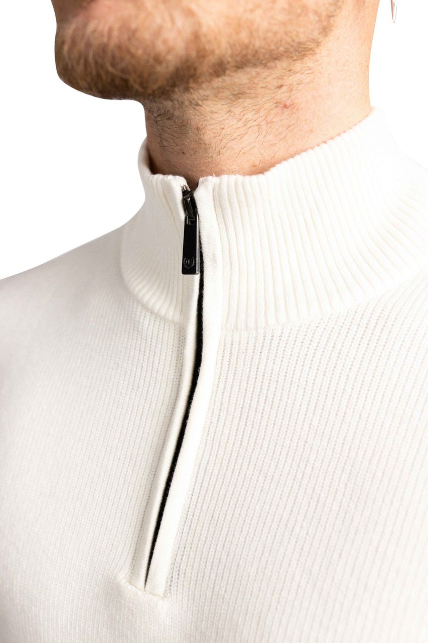 Quotrell Quotrell Couture - D'azur Knitted Halfzip | Ecru Beige