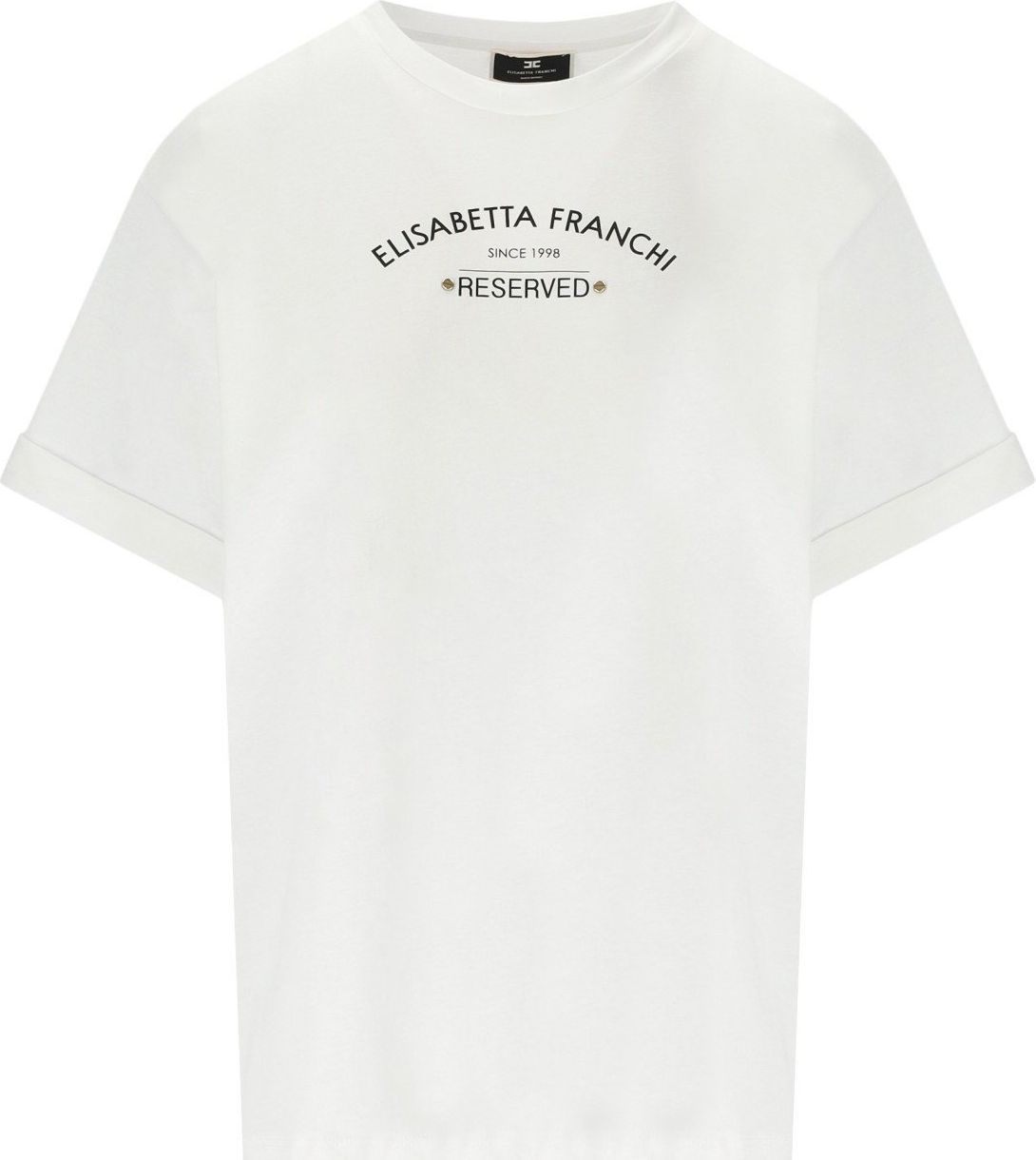 Elisabetta Franchi White T-shirt With Logo White Wit