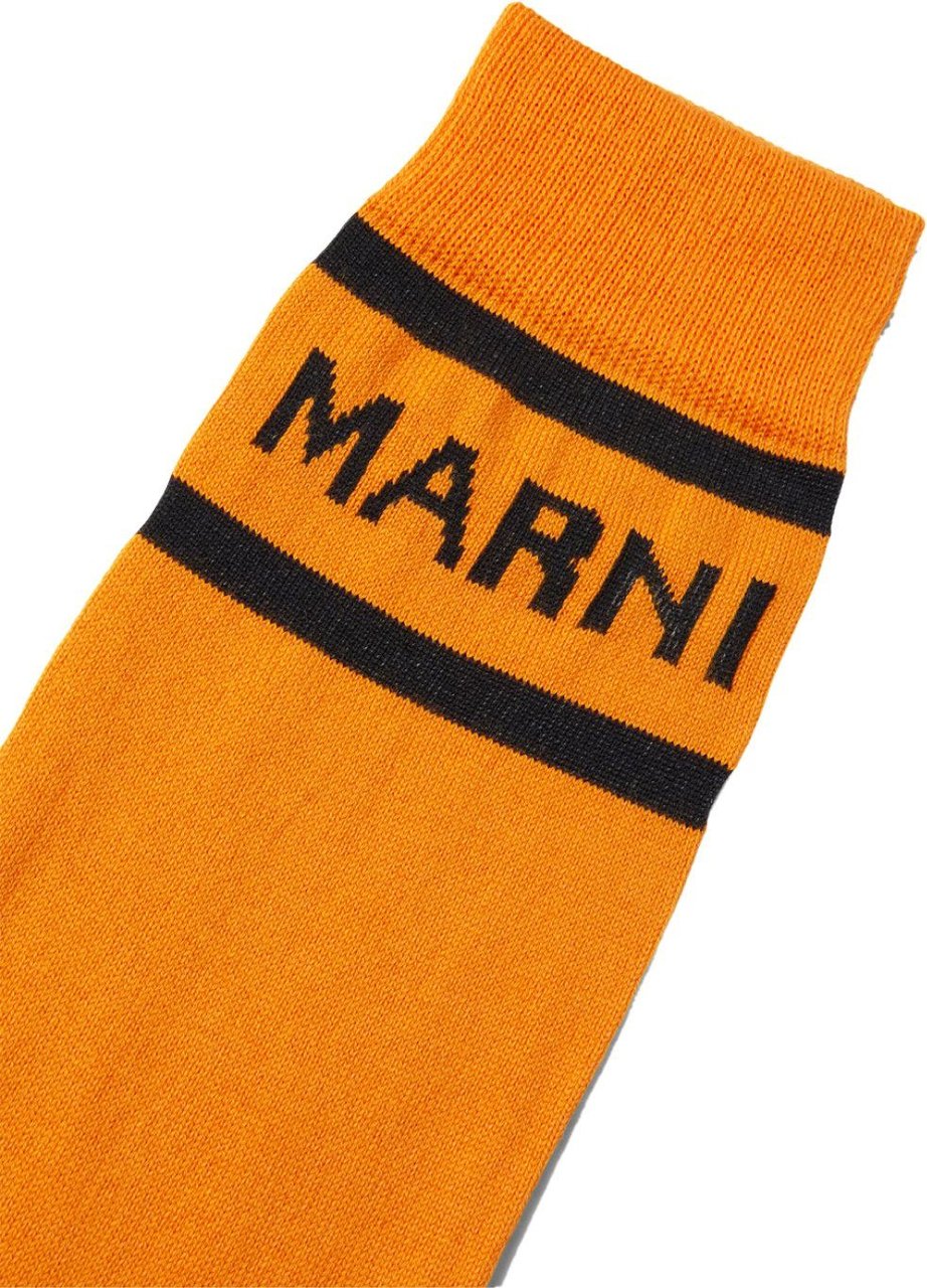 Marni Logo Intarsia Socks Oranje