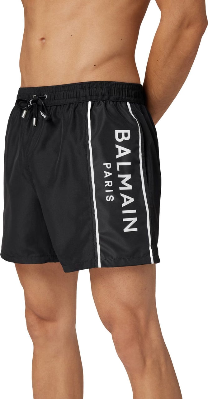 Balmain Logo Swim Shorts Zwart