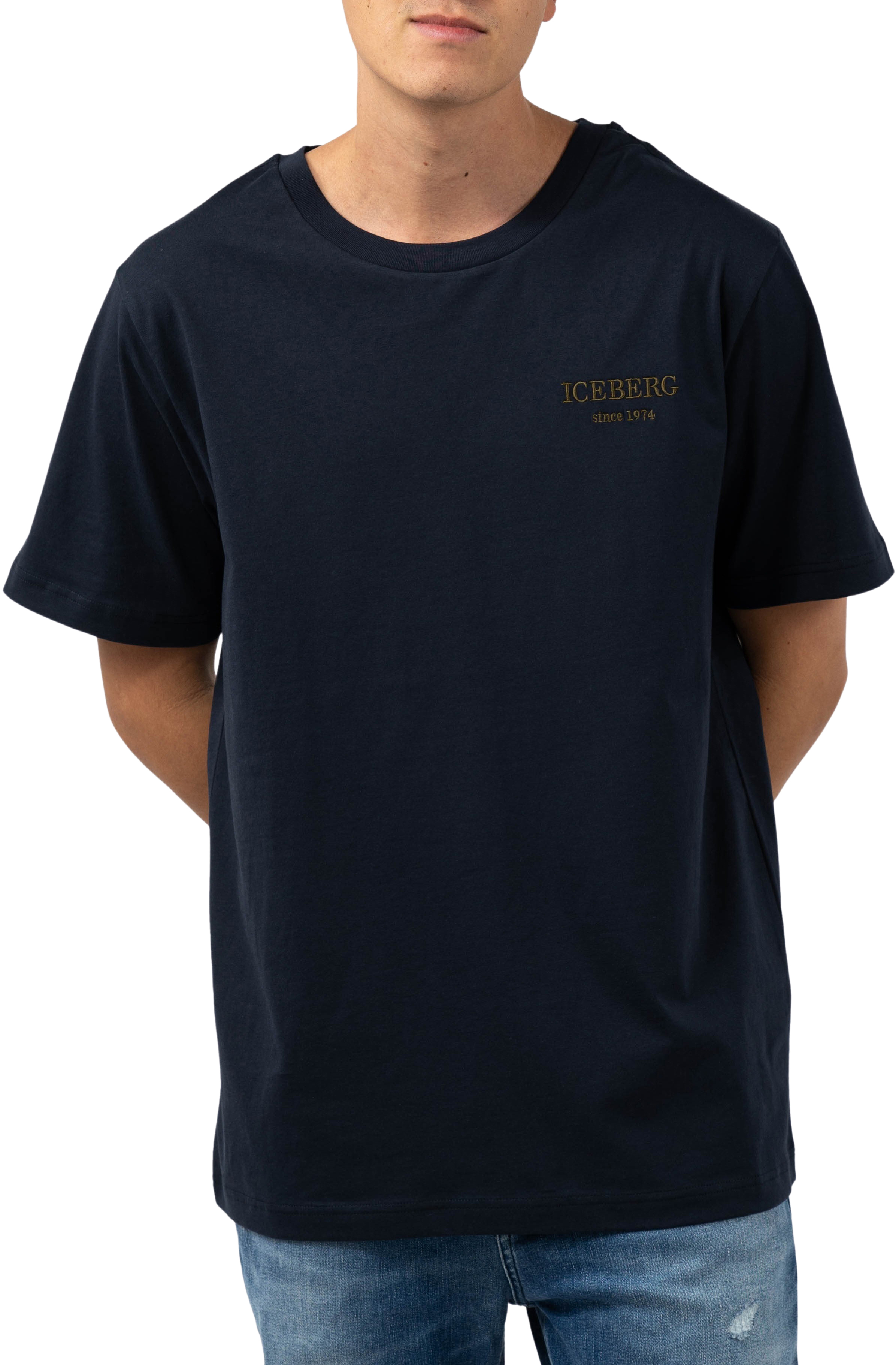 Iceberg 5D Heritage Logo T-Shirt Heren Donkerblauw Blauw