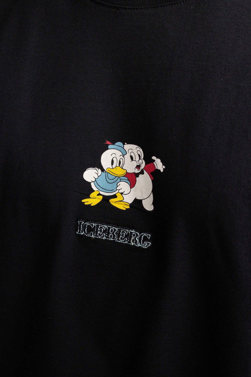 Iceberg 5D Porky Pig T-Shirt Heren Zwart Zwart