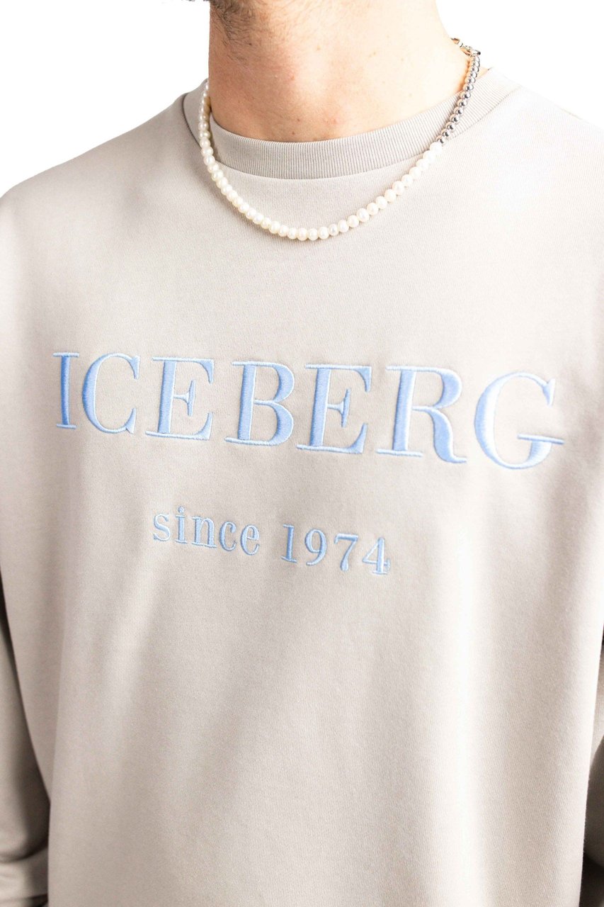 Iceberg 5C Felpa Embroidered Logo Sweater Heren Grijs Grijs