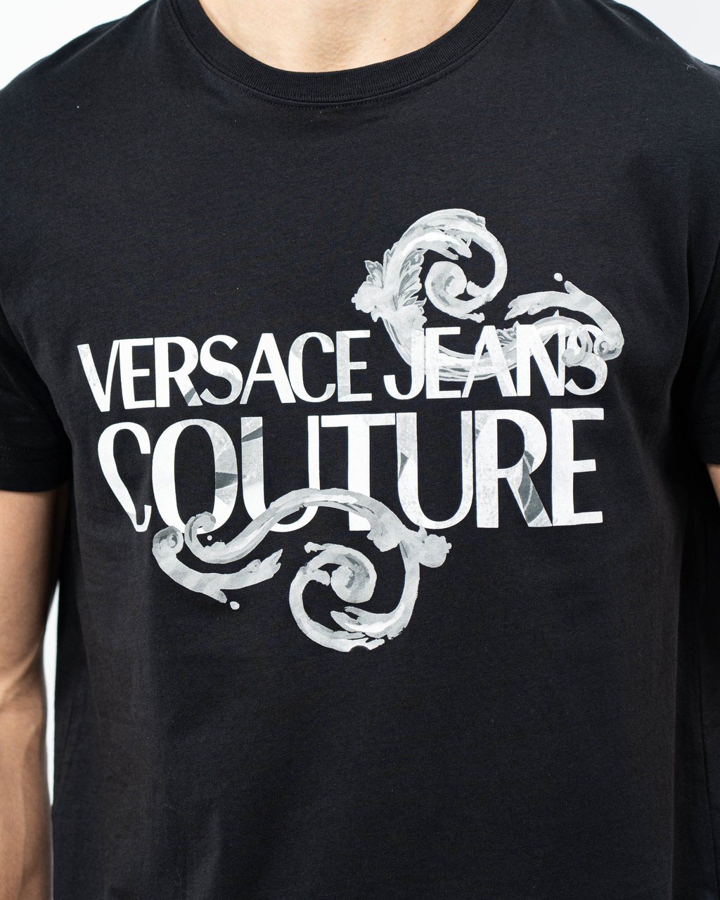 Versace Jeans Couture Versace Jeans Couture T-Shirt Logo Watercolor Black Zwart