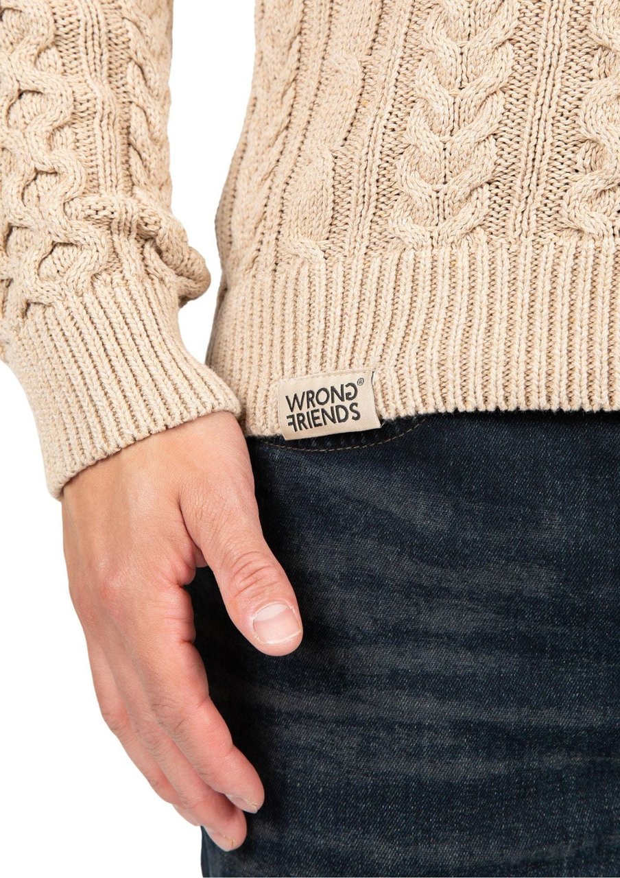 Wrong Friends CORBY CABLE KNIT SWEATER - BEIGE Beige
