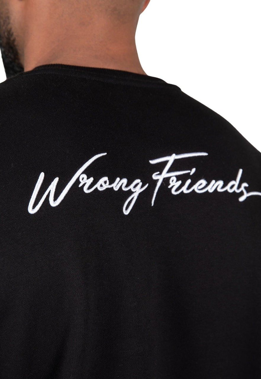 Wrong Friends GRANADA CREWNECK SWEATSHIRT - BLACK Zwart