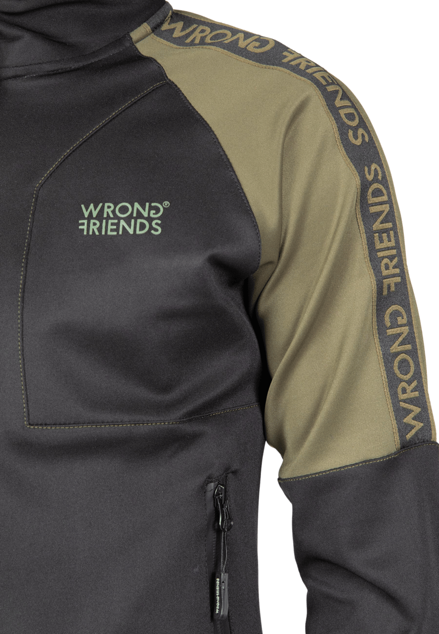 Wrong Friends LYON TRACK JACKET - BLACK/GREEN Groen