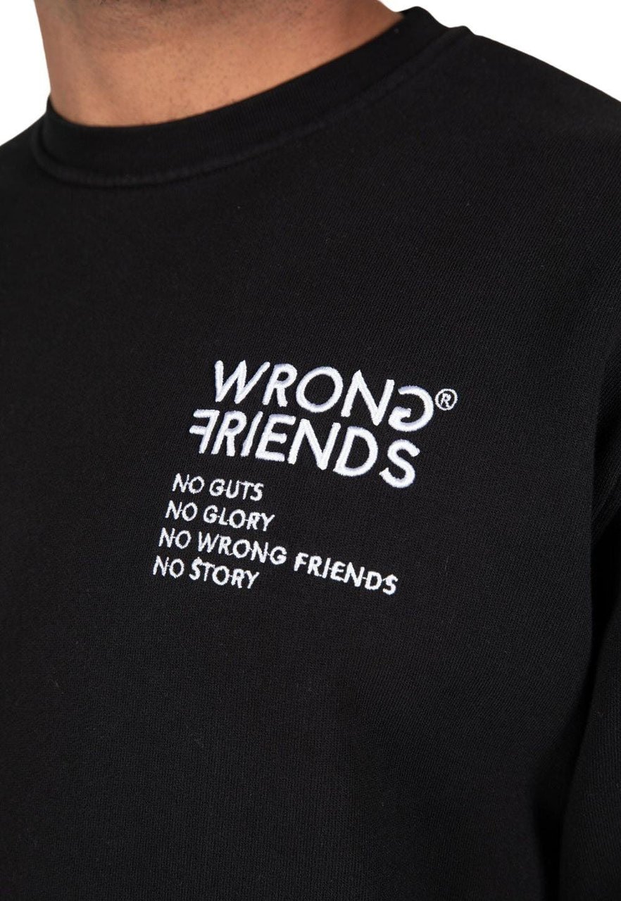 Wrong Friends NO GUTS NO GLORY SWEATER - BLACK Zwart