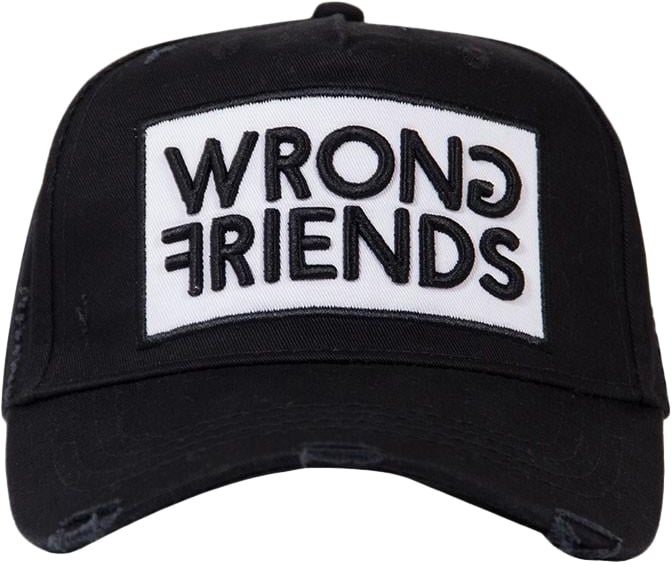 Wrong Friends BARCELONA CAP - BLACK/WHITE Zwart