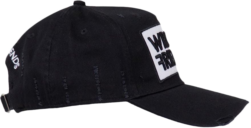 Wrong Friends BARCELONA CAP - BLACK/WHITE Zwart