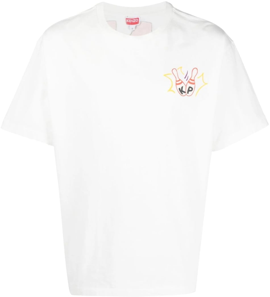 Kenzo Bowling Team Logo Oversize T-shirt Wit