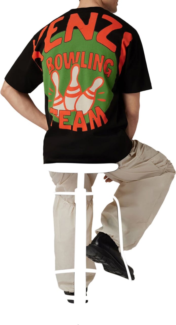 Kenzo Bowling Team Logo Oversize T-shirt Zwart